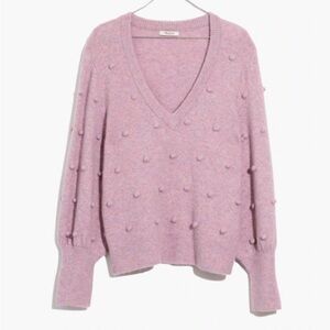 Madewell Bobble Dashwood V-Neck Sweater in Coziest Yarn Medium